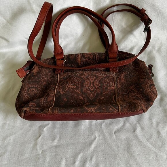 American Leather Co. Handbags - American Leather Co. Brown Paisley Small Crossbody & Handbag With Adjustable Str